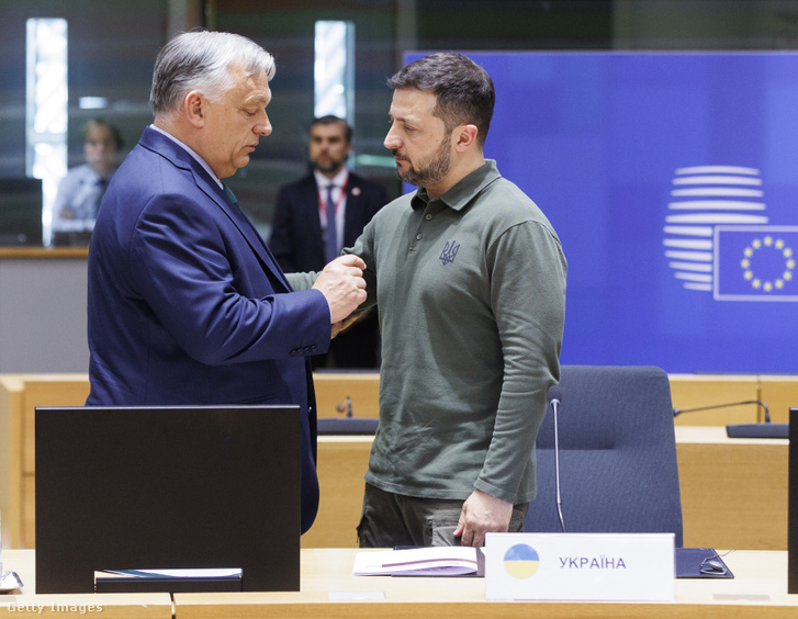 Orbán Viktor és Volodimir Zelenszkij 2024. június 27-én Brüsszelben