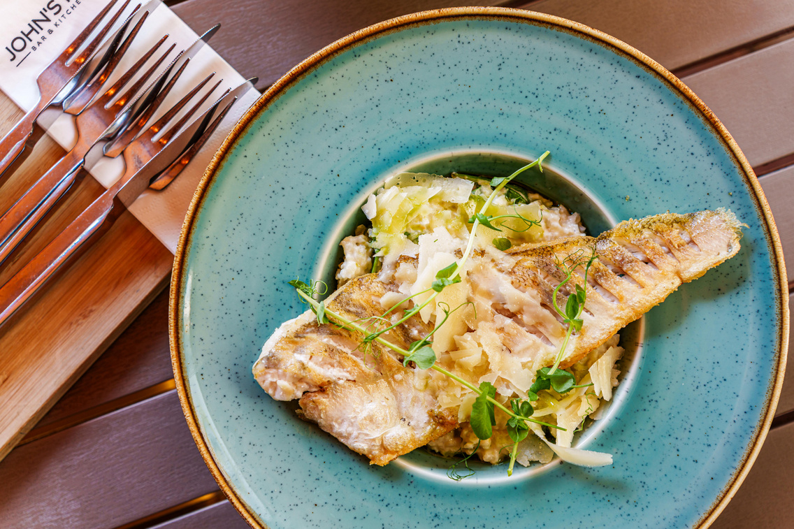 Fogasfilé rizottóval