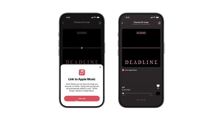 Az Apple Music a TikTok alkalmazásán belül