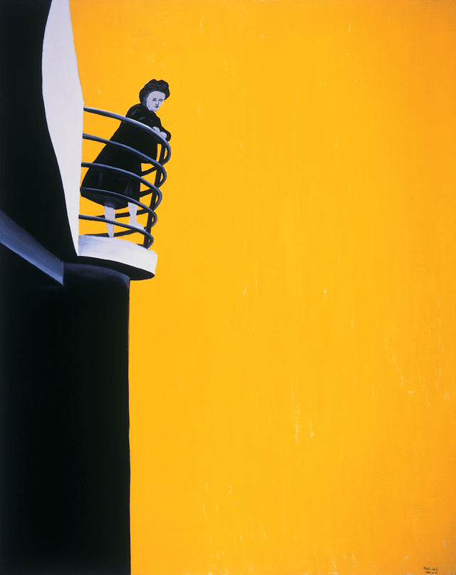 Fehér László: Balkon, 1988, olaj, farostlemez, 250 × 200 cm