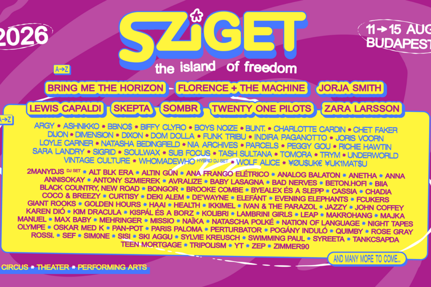 Sziget Fesztivál 2026 új fellépők Skepta és Jorja Smith is jön 1