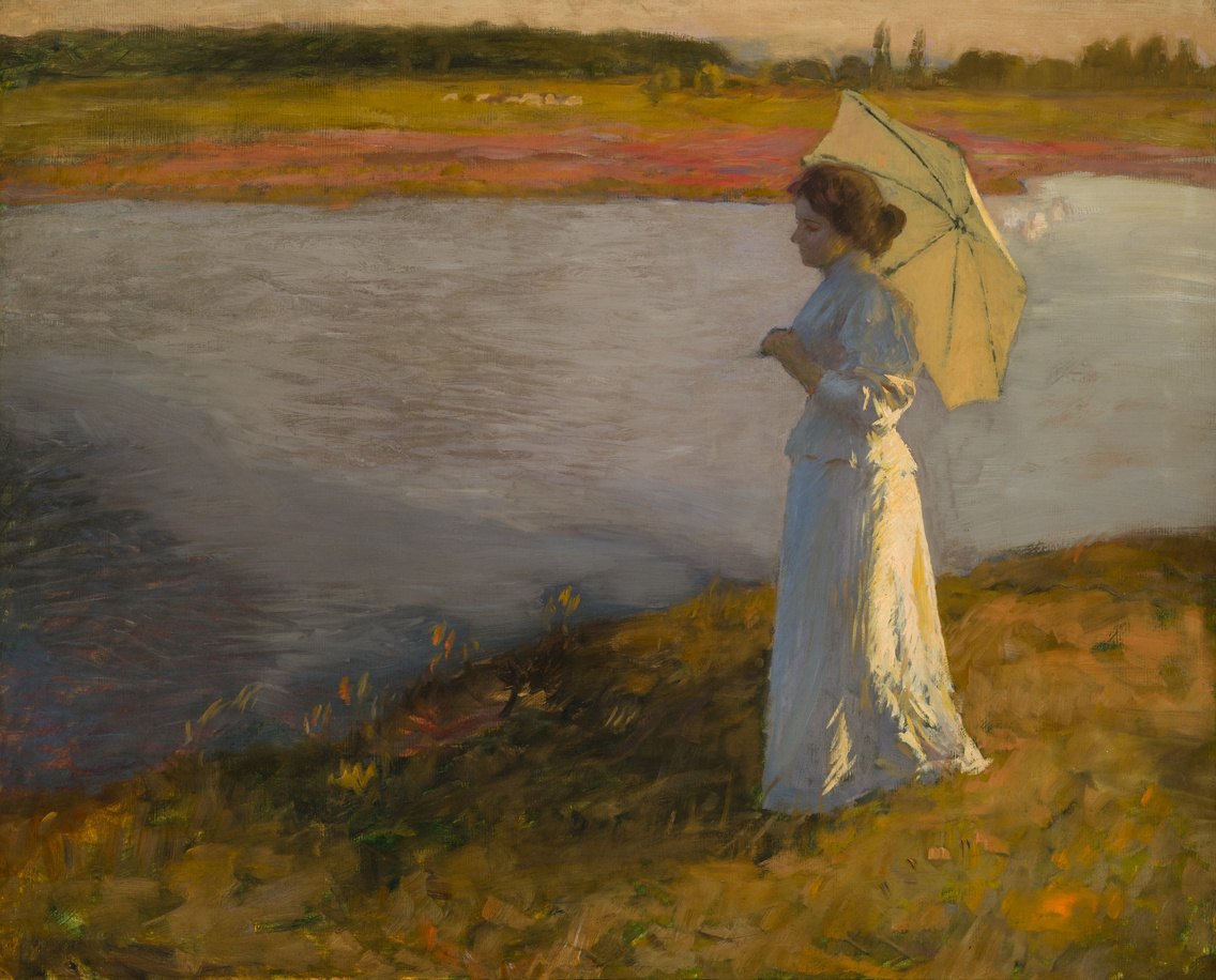 Iványi-Grünwald Béla: Nő vízparton, 1897, olaj, vászon, 81 × 100 cm, Szépművészeti Múzeum – Magyar Nemzeti Galéria
