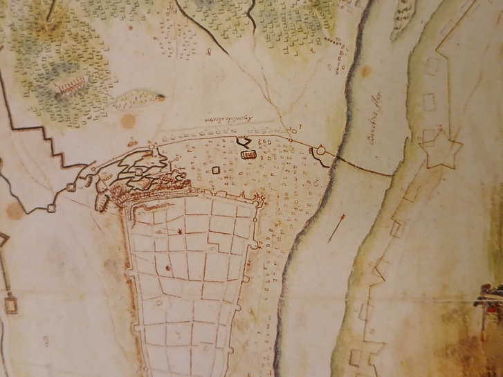 Buda egy 1760 körüli határtérképen