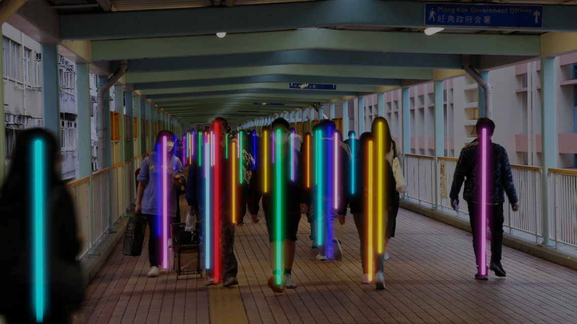 Waliczky Tamás: Vision on Mong Kok East Footbridge, 2023, videó (részlet)