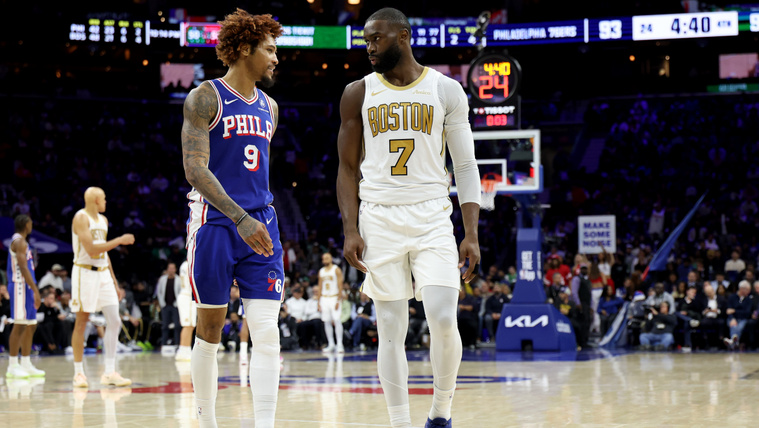 Jaylen Brownra (jobbra) hárul idén a szerep, hogy újabb bajnoki címre vezesse a Bostont