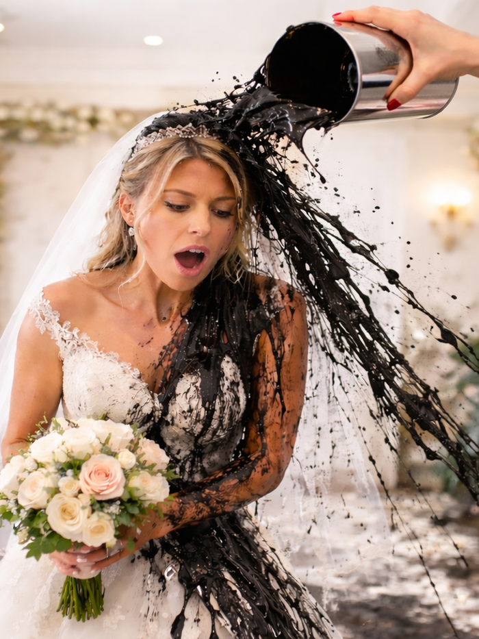 Megszólalt a menyasszony, akit fekete festékkel öntöttek le az esküvője napján, egy kérdés máig nem hagyja nyugodni