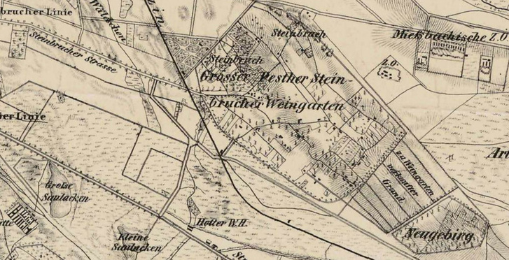1852-es térkép a területről