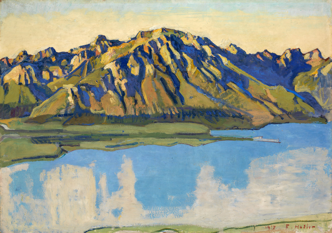 Ferdinand Hodler: A Grammont Caux felől, reggeli fényben (1917)