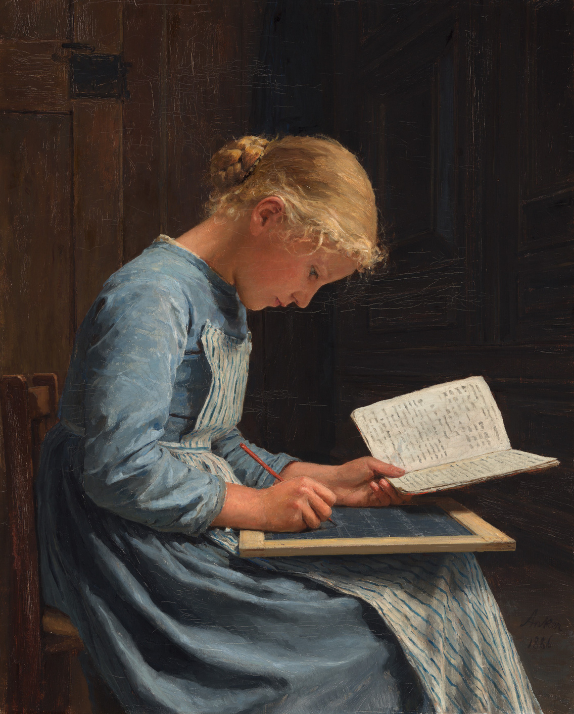 Albert Anker: Szorgalmas (1886)