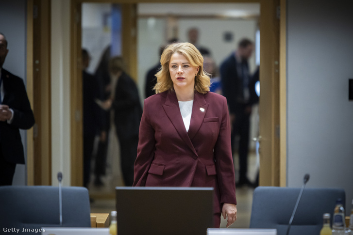 Evika Siliņa Brüsszelben 2026. március 19-én