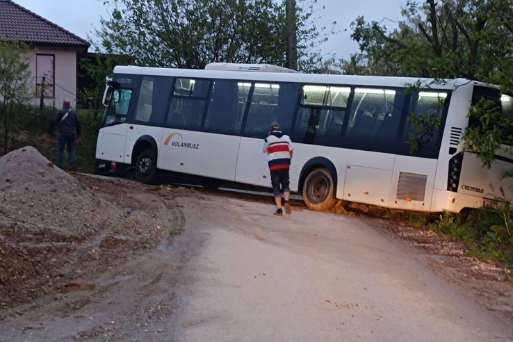 Bedrifteltek a bozótosba egy megbokrosodott busszal Tinnyén