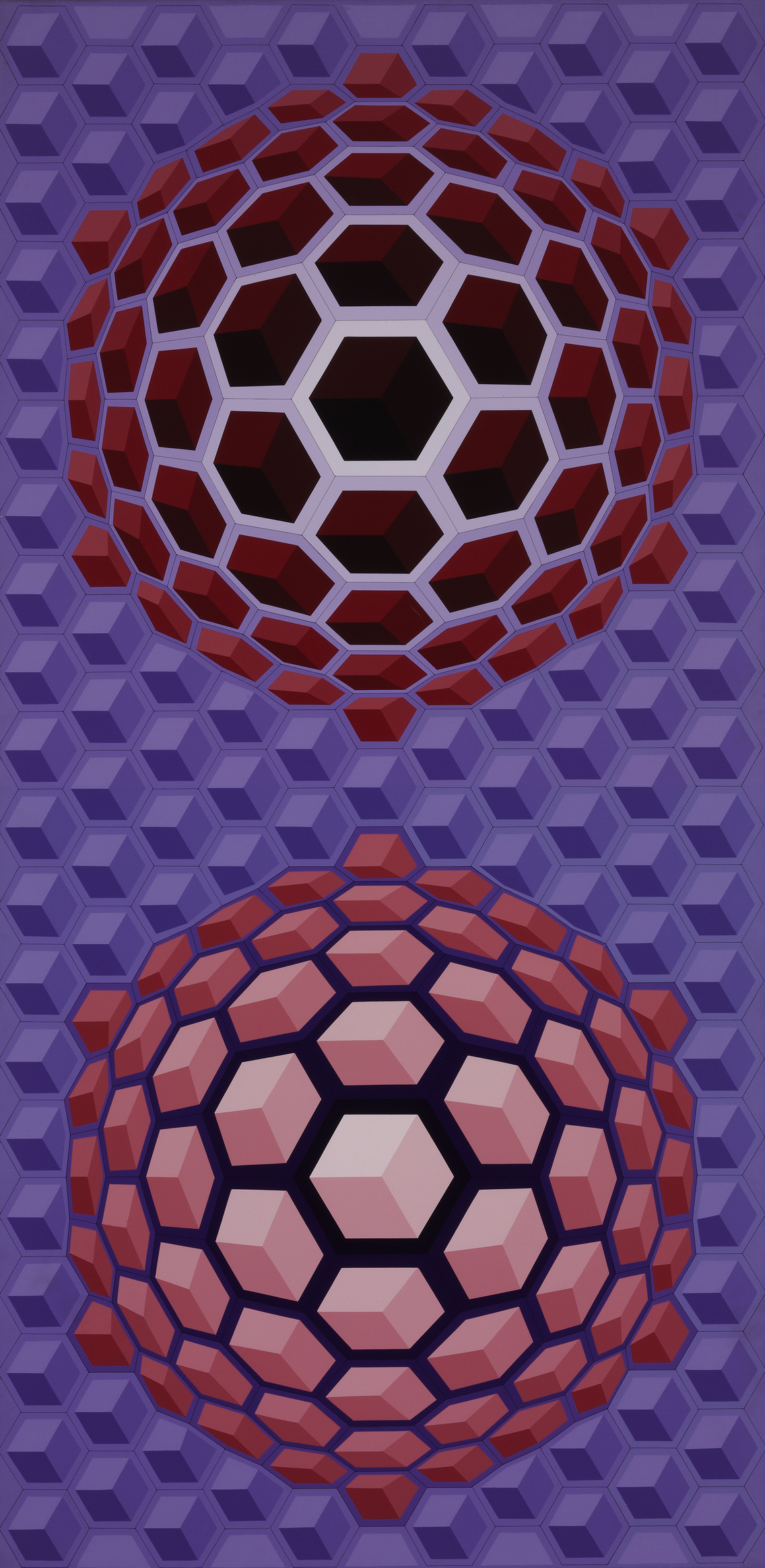 Victor Vasarely: Peer-Rouge, akril, vászon, 200 × 105 cm, 1977