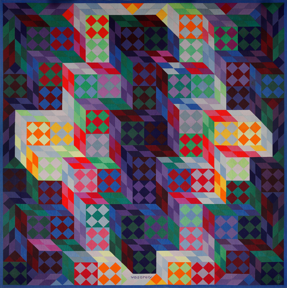 Victor Vasarely: Maamor, kárpit, 392 × 381 cm, 1969