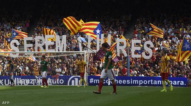 Barca-szurkolók a függetlenségért tüntettek a Bilbao elleni, szeptemberi bajnokin