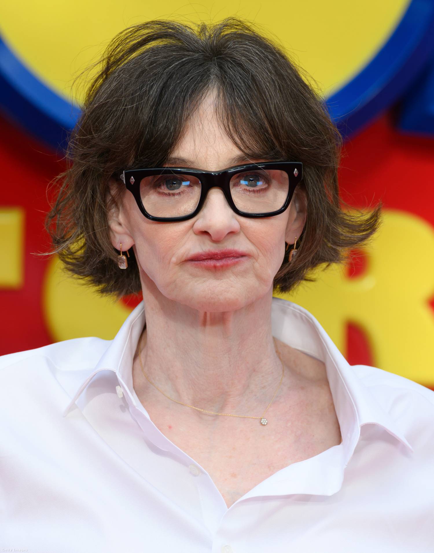 Joan Cusack sötét barna, rövid hajjal és szemüvegben nagyon más, mint ahogy régebben a képernyőn láthattad.