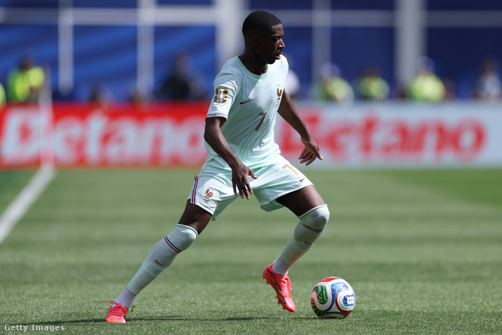 Ousmane Dembélé, Franciaország játékosa a 2026-os FIFA-világbajnokság I csoportjában rendezett Norvégia–Franciaország mérkőzésen a Boston Stadionban, 2026. június 26-án
