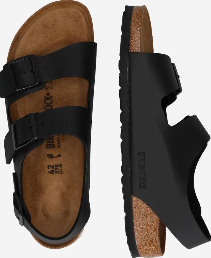 Birkenstock Milano: a márka egyik ismert modellje, amely anatómiailag formált talpbetéttel rendelkezik. A lábhoz igazodó parafatalp és a szíjcsatos rögzítés segíti a megfelelő illeszkedést, a lapos sarokkialakítás (0-3 cm) pedig kényelmes viseletet biztosíthat a városi séták során. 29 690 forintba kerül az AboutYou oldalán.