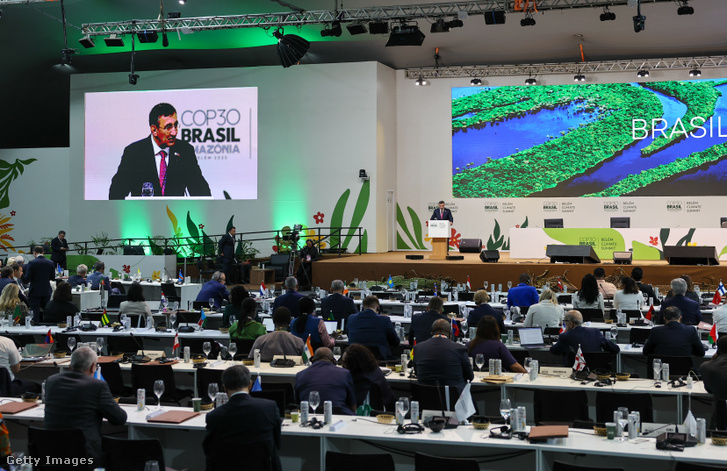 Cevdet Yilmaz török alelnök felszólal az ENSZ Éghajlatváltozási Keretegyezményének konferenciáján Belémben, Brazíliában 2025. november 6-án
