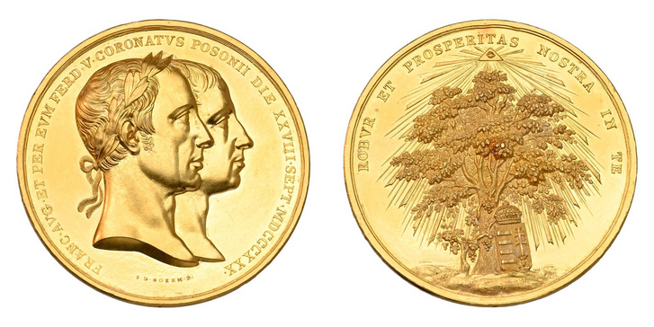 V. Ferdinánd koronázási 15 dukátosa 1830-ból