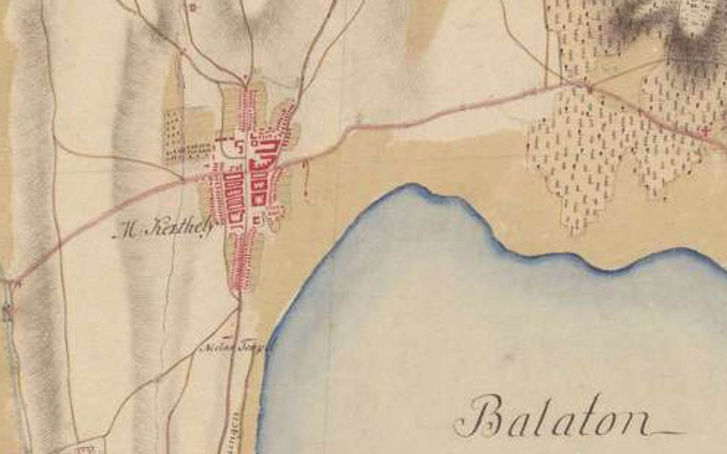 Keszthely 1785-ös térképe