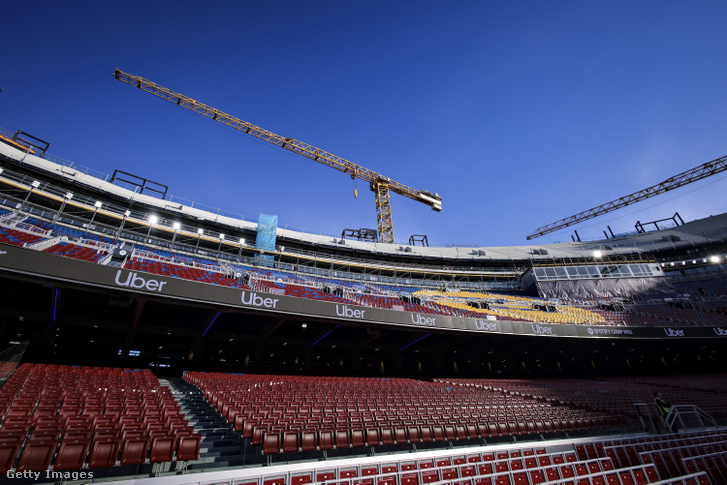 Építési munkálatok a Spotify Camp Nou Stadionban 2026. május 17-én