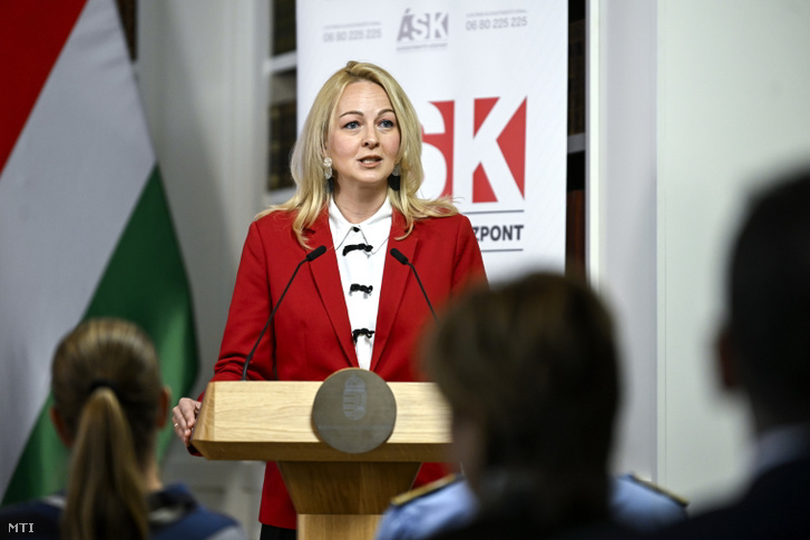 Vetter Szilvia, beszédet mond a felújított Budapesti Áldozatsegítő Központ újranyitási ünnepségén az Igazságügyi Minisztériumban 2025. október 2-án
