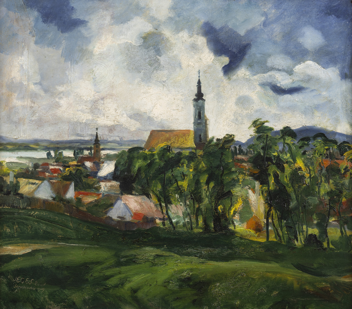 Jeges Ernő: Szentendrei részlet, 1929, olaj, vászon, 70 × 80 cm