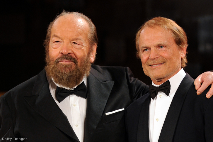 Bud Spencer és Terence Hill részt vesznek a „David Di Donatello” filmdíjátadón az Auditorium Conciliazione-ban 2010. május 7-én Rómában