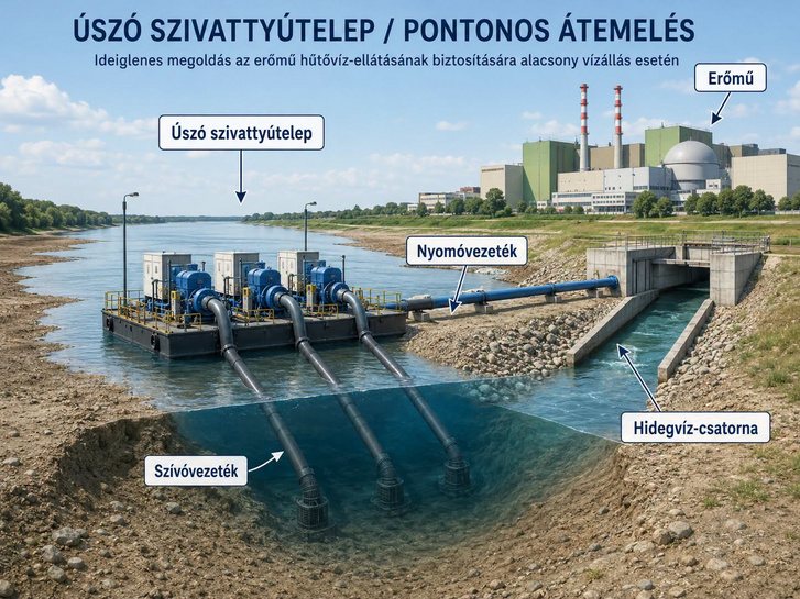 úszó szivattyútelep