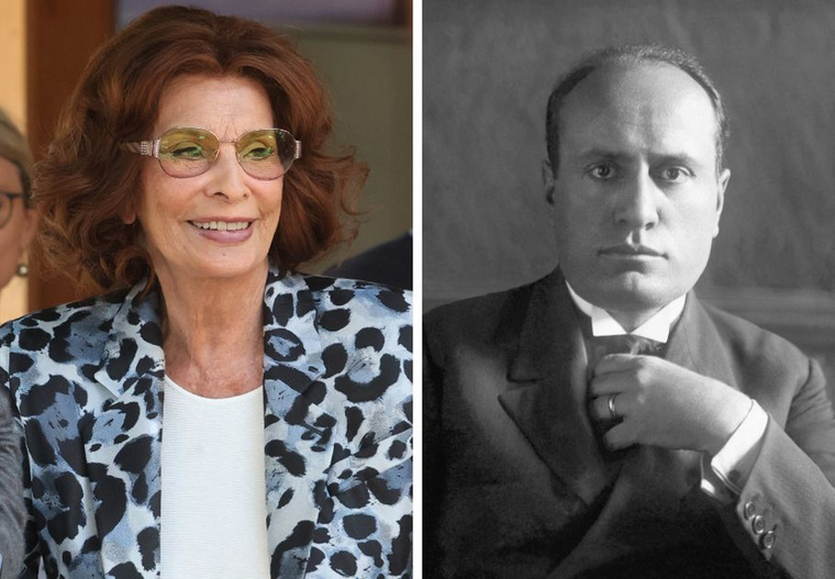 Sophia Loren és Benito Mussolini családjaSophia Loren és Benito Mussolini között nincs vérrokonság, családjaik azonban házasság révén összekapcsolódtak