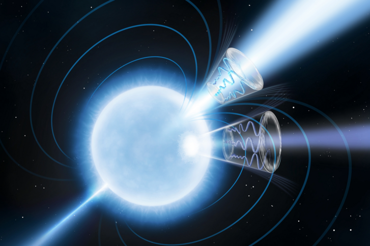 Illusztráció az 1E 1547.0-5408 katalógusszámú magnetárról.