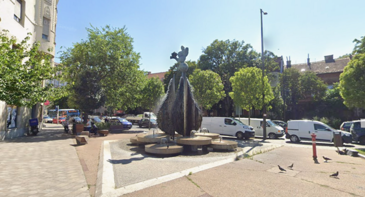 A Sellő-szökőkút a Krisztina körútnál, Budapesten