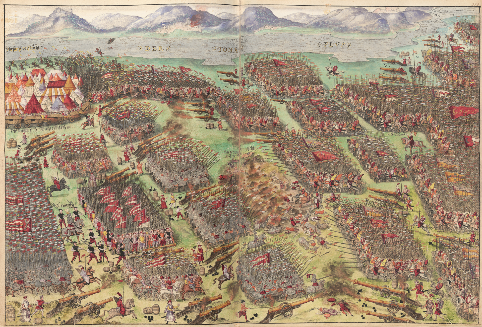 A csata legrészletesebb korhű ábrázolása 1555-ből