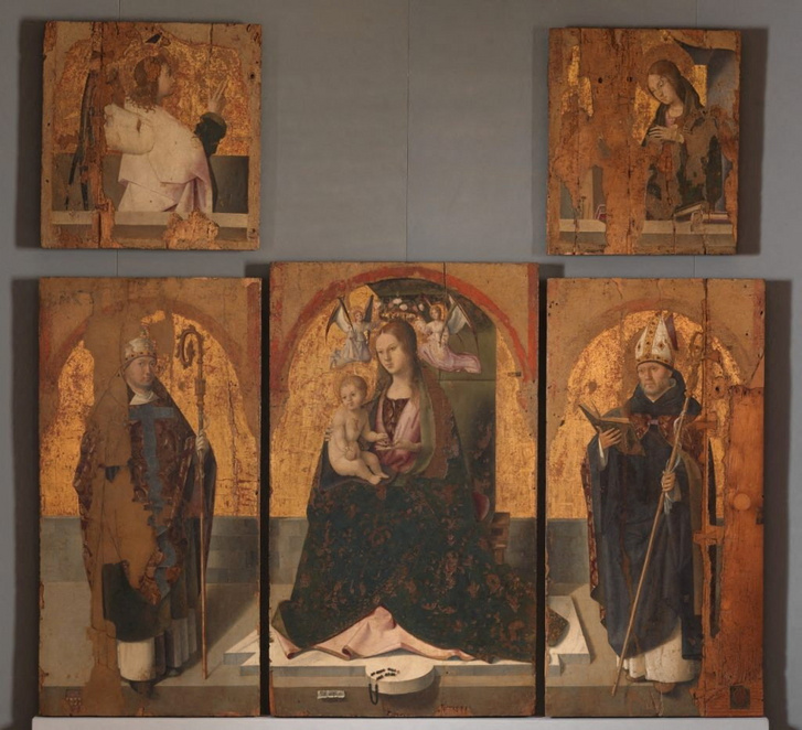 Antonello da Messina 1473-ban készült „Polittico di San Gregorio” című művének öt fennmaradt táblaképe