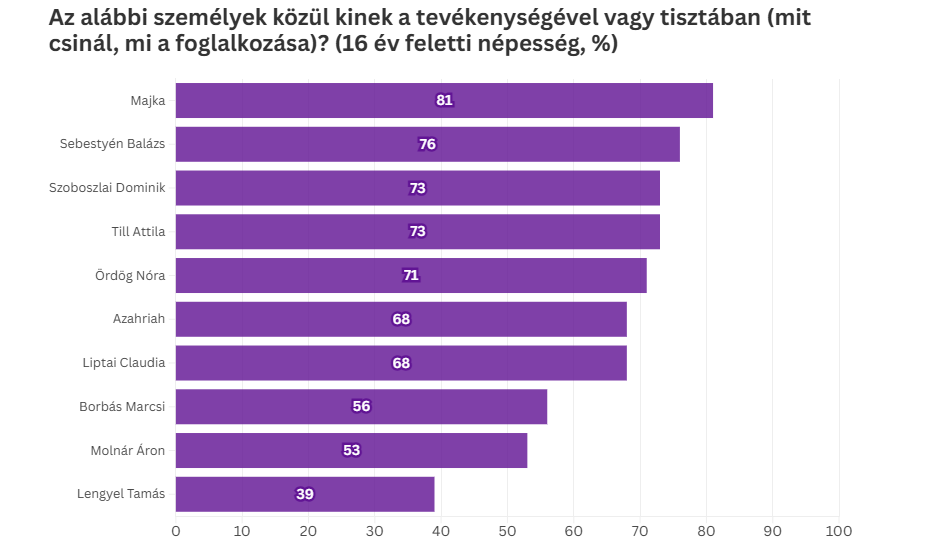 Majka jelenleg a legismertebb magyar celeb