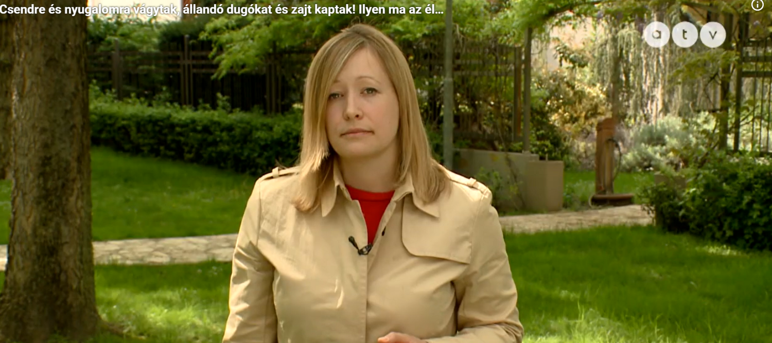 György Gabriella az ATV képernyőjén.