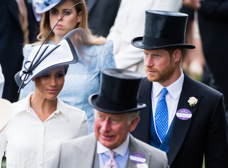 III. Károly, Meghan Markle és Harry herceg 2018. június 19-én