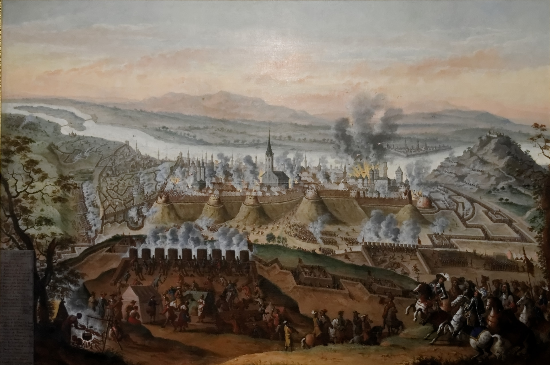 Budavár ostroma Lotaringiai Károly táborából nézve Franz Geffels festményén