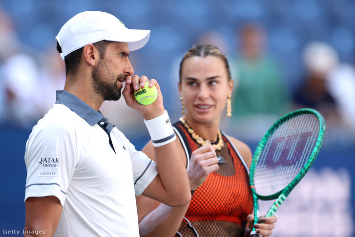 Novak Djokovics és Arina Szabalenka
