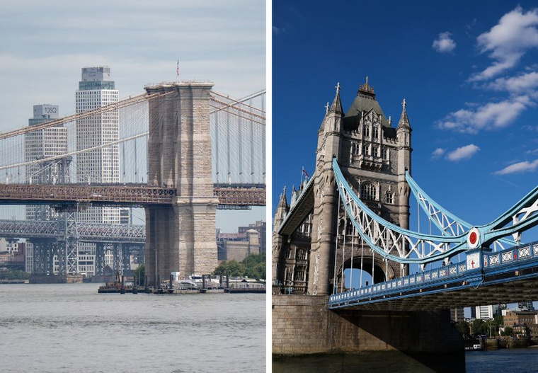 A Brooklyn híd régebbi, mint a londoni Tower BridgeA két híres építményről könnyű lenne azt feltételezni, hogy a londoni az idősebb