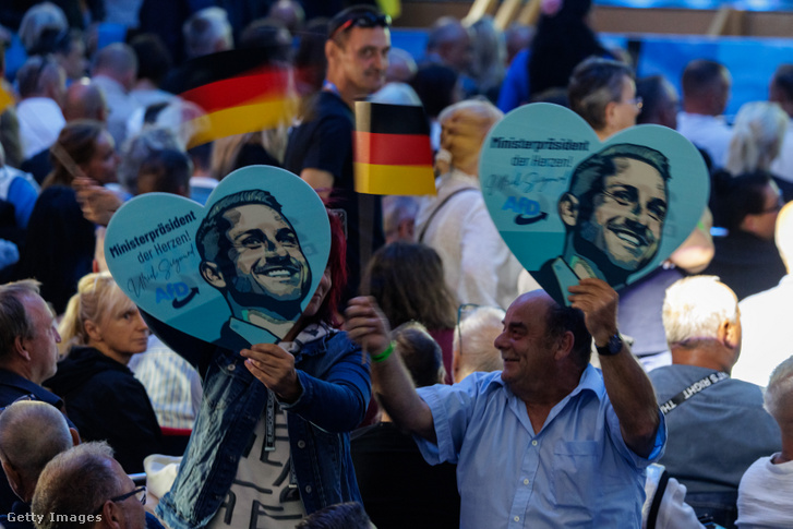 AfD támogatói Magdeburgban, Németországban 2026. szeptember 5-én