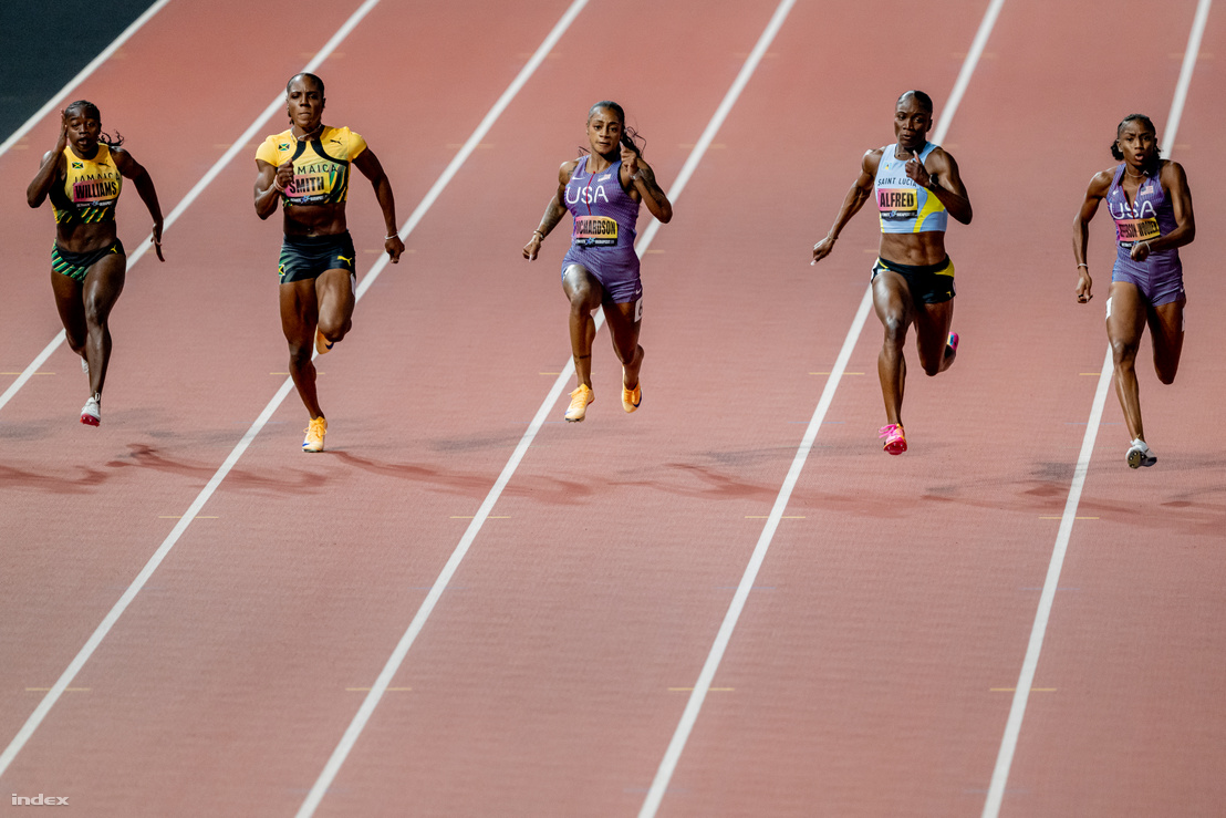 Lavanya Williams, Jonielle Smith, Sha'Carri Richardson, Julien Alfred és Melissa Jefferson Wooden 2026. szeptember 12-én