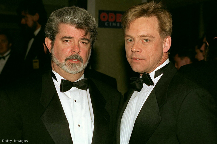 George Lucas és Mark Hamil 1997-ben.