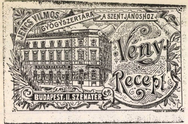 A Széna téri gyógyszertár hirdetése 1910-ből