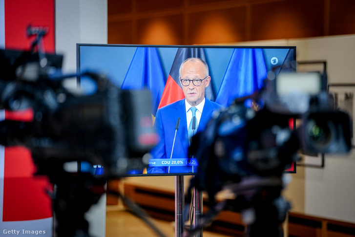 Friedrich Merz kancellár (CDU) beszédet mond a Konrad Adenauer Házban 2026. szeptember 20-án