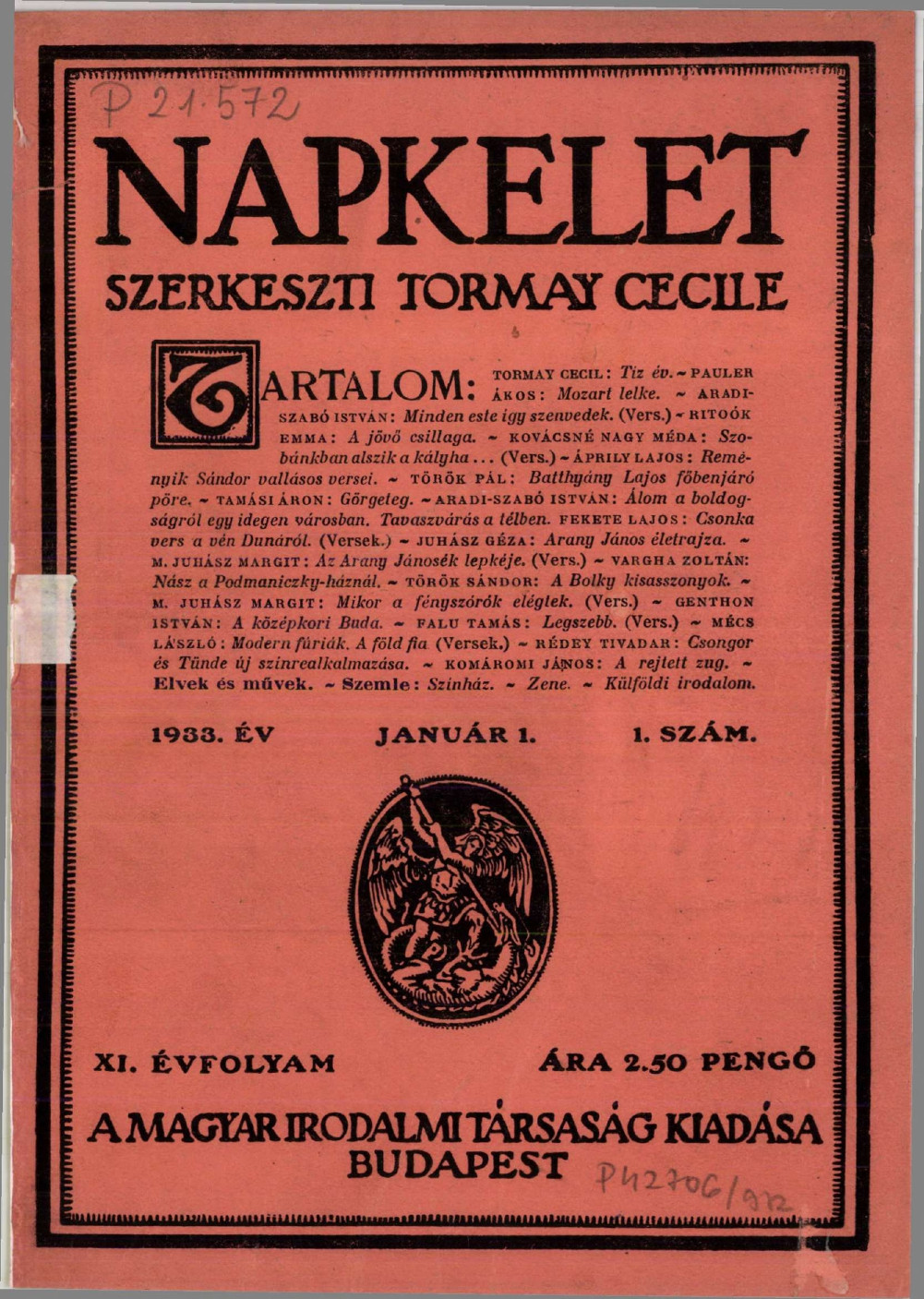 A Napkelet 1933-as egyik száma