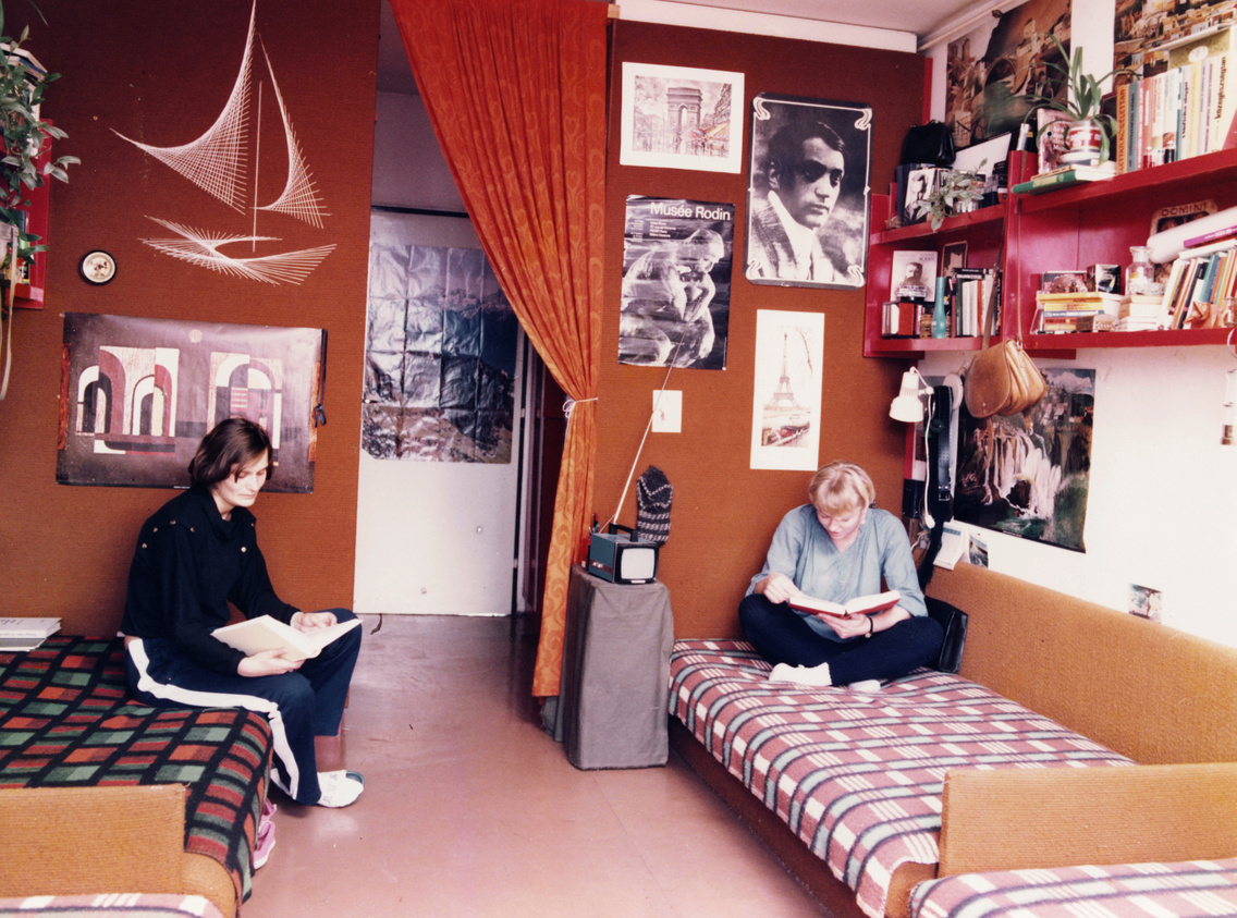 Tömő utca 35, a SOTE (később Semmelweis Egyetem) Balassa János Kollégium szobája, 1985