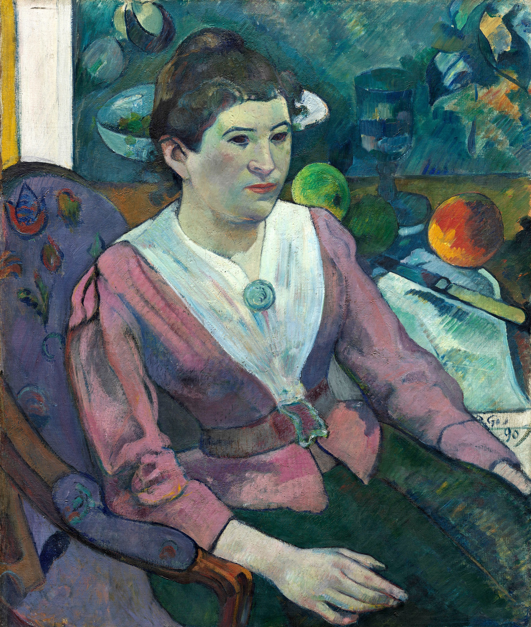 Paul Gauguin: Nő Cezanne egyik csendéletével, 1890, The Art Institute of Chicago, Chicago