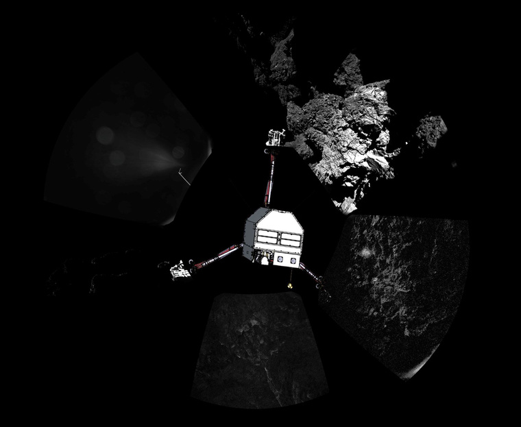 A Philae 2014 novemberében, a landolás után, ahogy a földi irányítás az adatok alapján képzelte