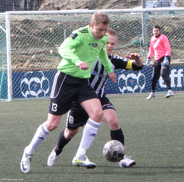 Bajnoki mérkőzésen a B36 Tórshavn a TB Tvøroyri ellen 2012-ben